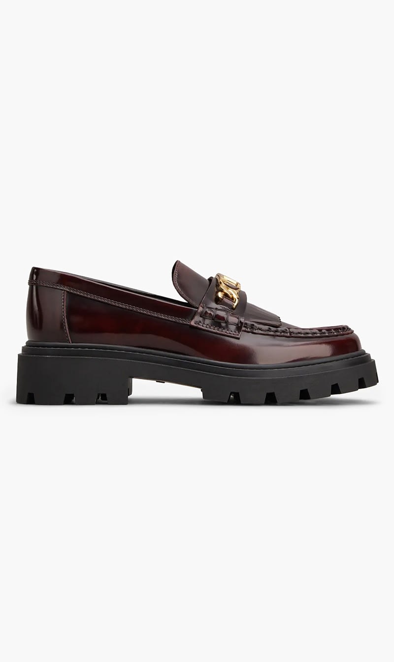 

Tod's Red Fringed Loafers for Women | The Deal Outlet