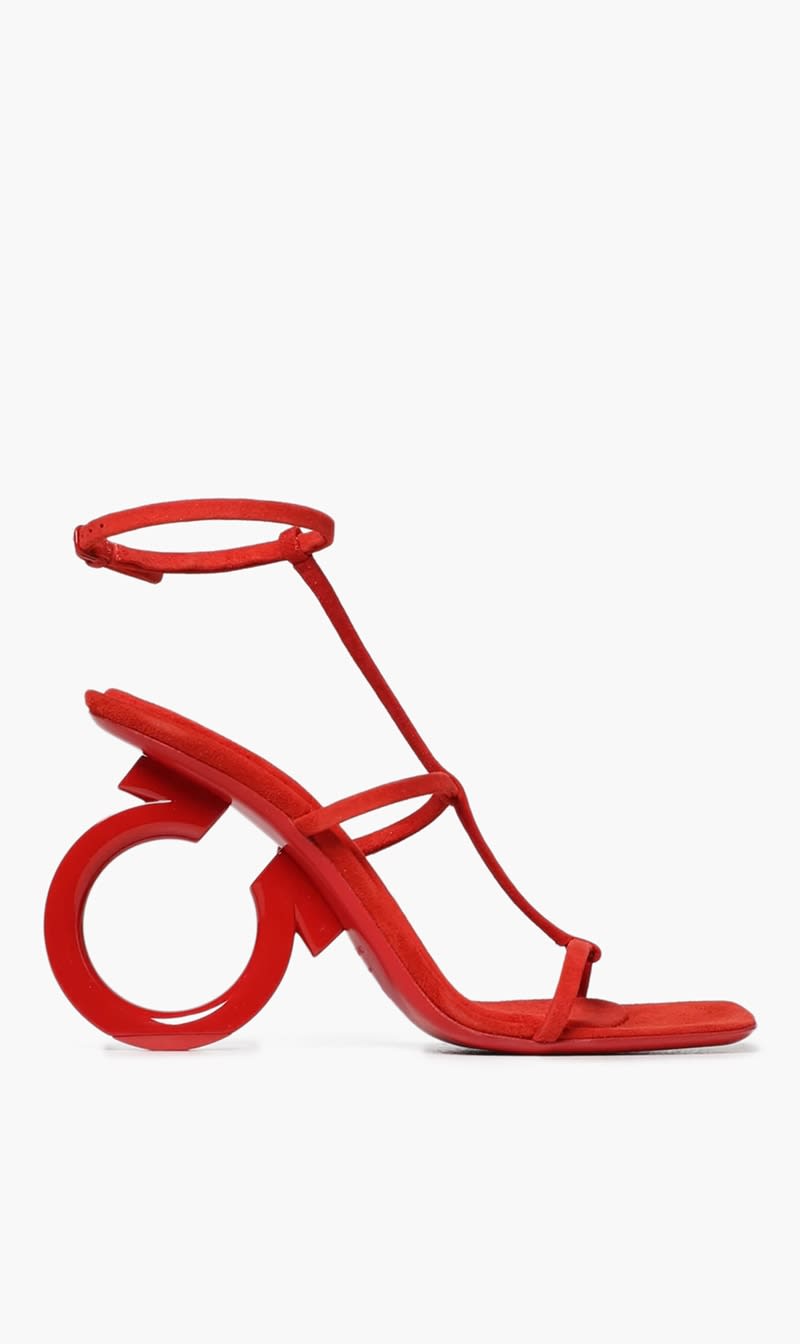 

Salvatore Ferragamo Red Aglalia X5 Ankle Strap Sandal for Women | The Deal Outlet