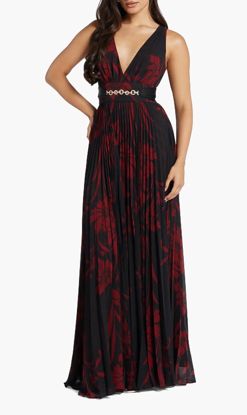 Guess Red Nouveau Floral Maxi Dress for Women