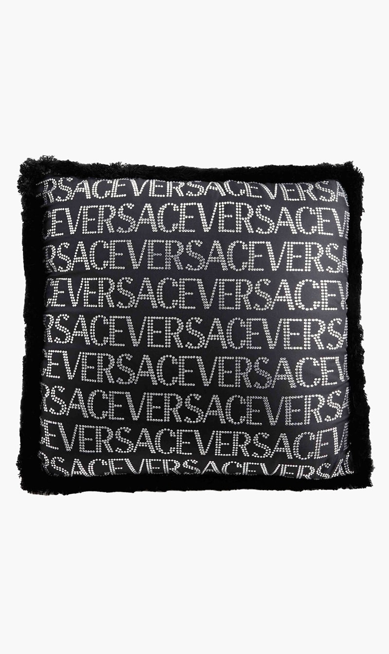 

Versace Black Vsc Crystal Versace On Repeat Cushion | The Deal Outlet