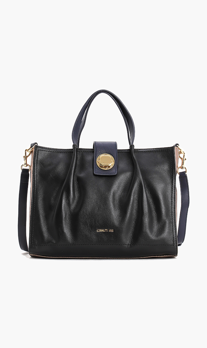 

Cerruti Demi Colorblock Leather Tote Bag