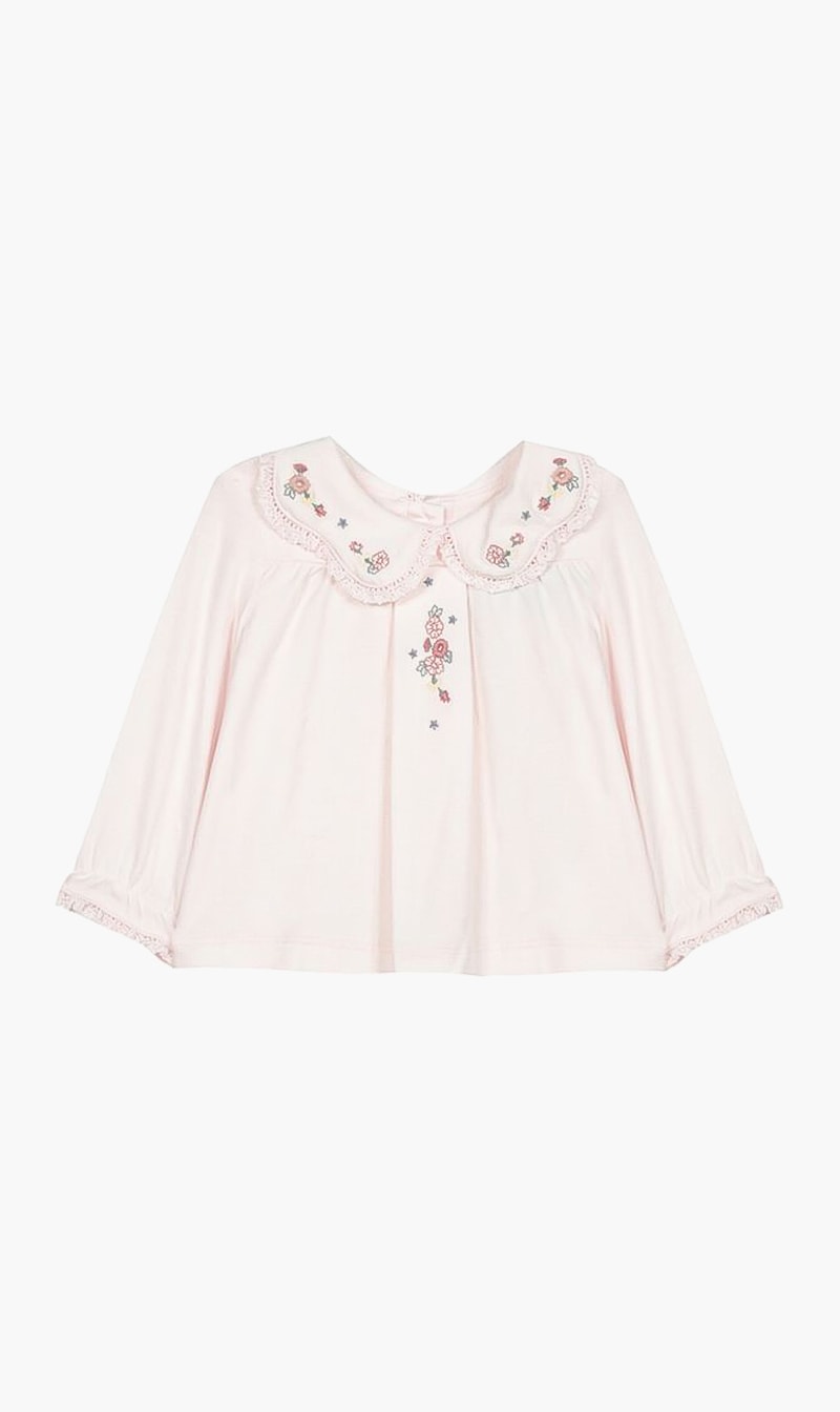 

Floral Embroidered Blouse, Pink