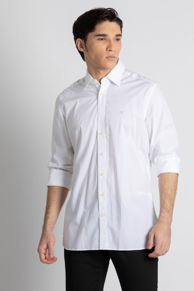 

Hackett London Piece Dyed Poplin Long Sleeve Shirt
