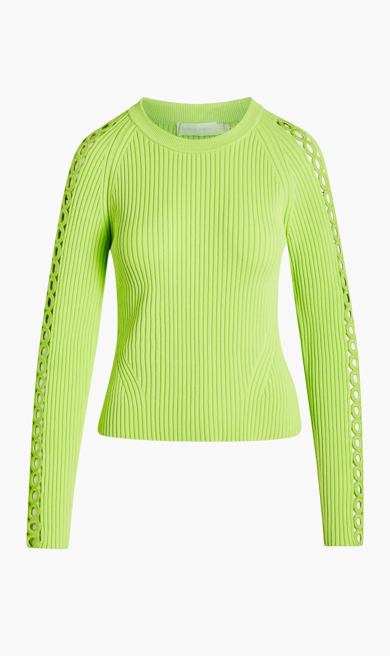 

Jonathan Simkhai Yellow Solina Compact Crochet Rings /s Raglan Top for Women | The Deal Outlet