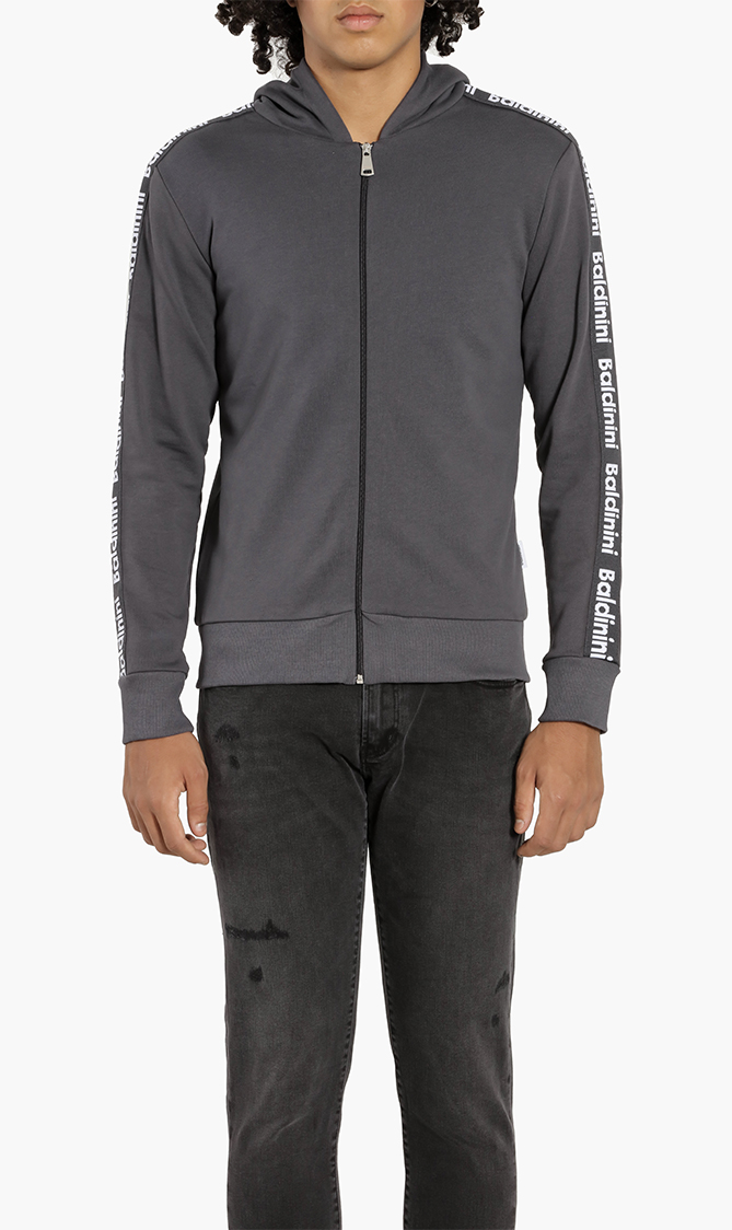 

Logo Tape Hooded Sweatshirt, Grey