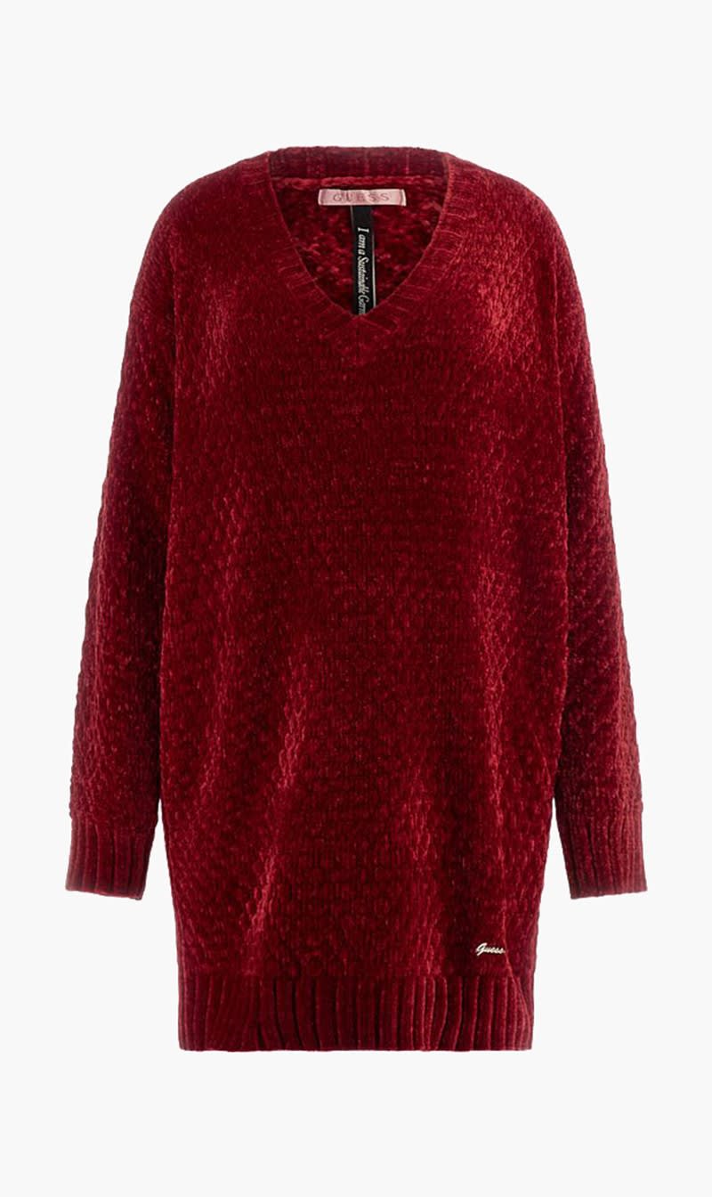 

Guess Red Chenille Relaxed Fit Sweater for Women | The Deal Outlet