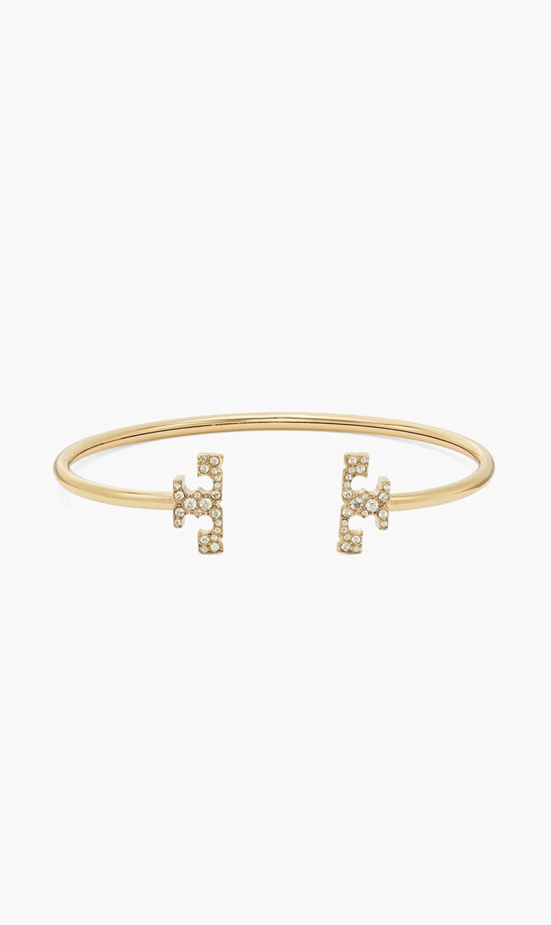 

Tory Burch Gold Eleanor Pave Flex Cuff for Women | The Deal Outlet