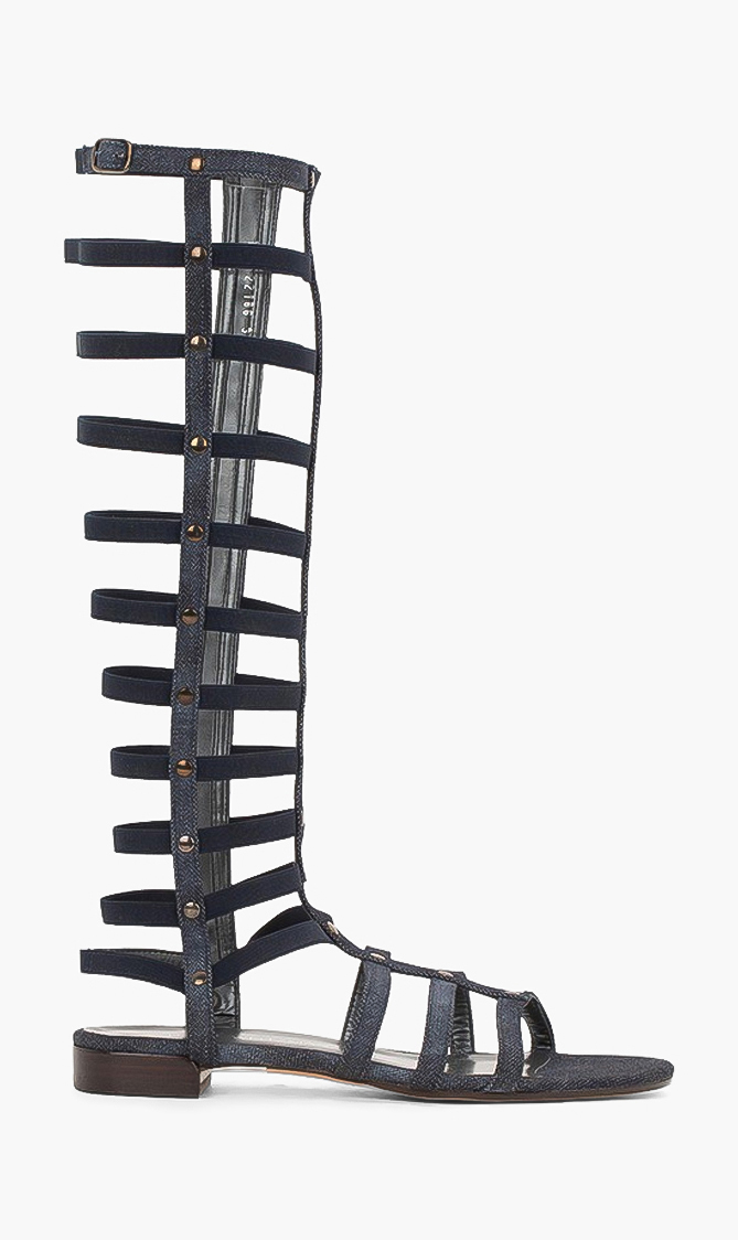 

Leather Knee High Gladiator, Blue