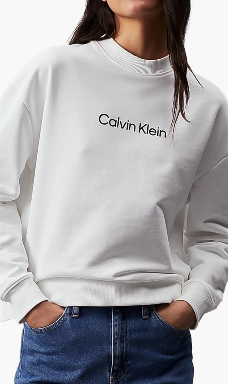 

Calvin Klein White Hero Logo Sweatshirt for Women | The Deal Outlet