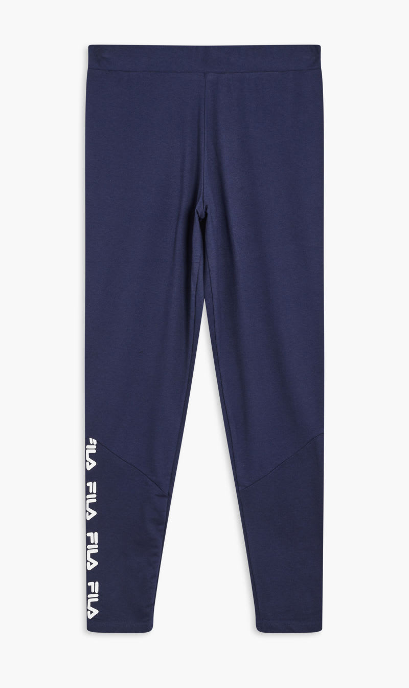 

Fila Blue Faye High Rise Leggings With Printed Logo Detail for Women | The Deal Outlet