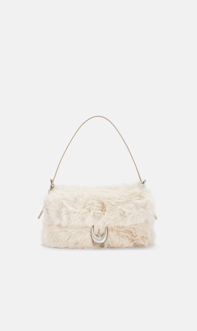 

Staud Beige Harlow Faux Fur Bag for Women | The Deal Outlet