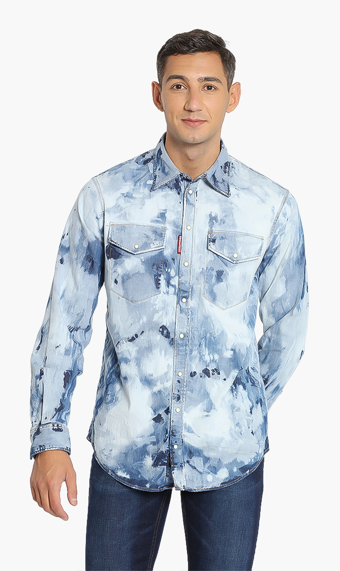 

Dsquared2 Dye Washed Denim Shirt