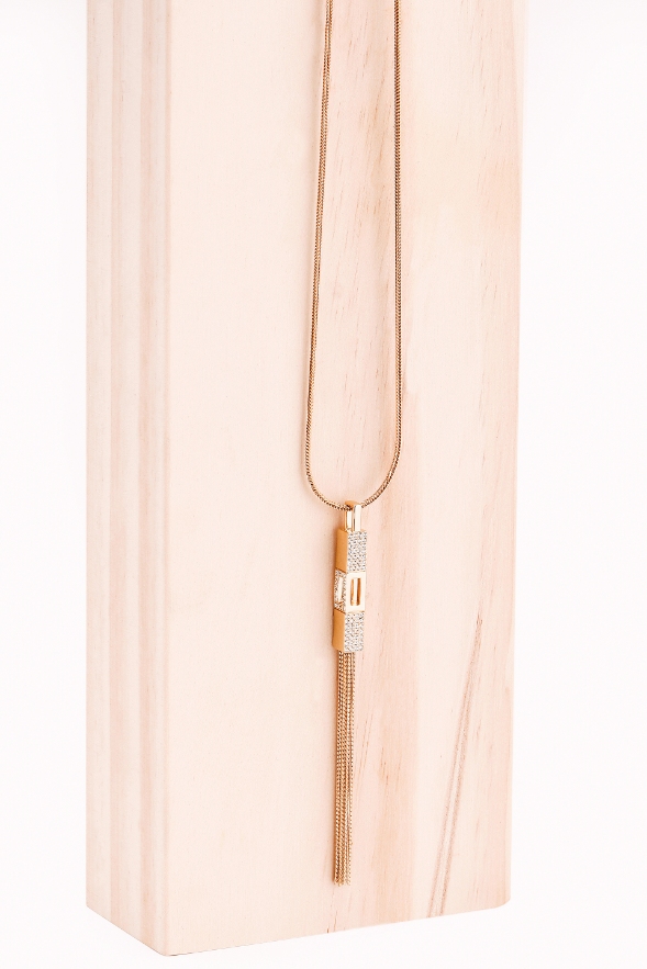 

Swarovski Cubist Gold Plated Long Crystal Pendant Necklace