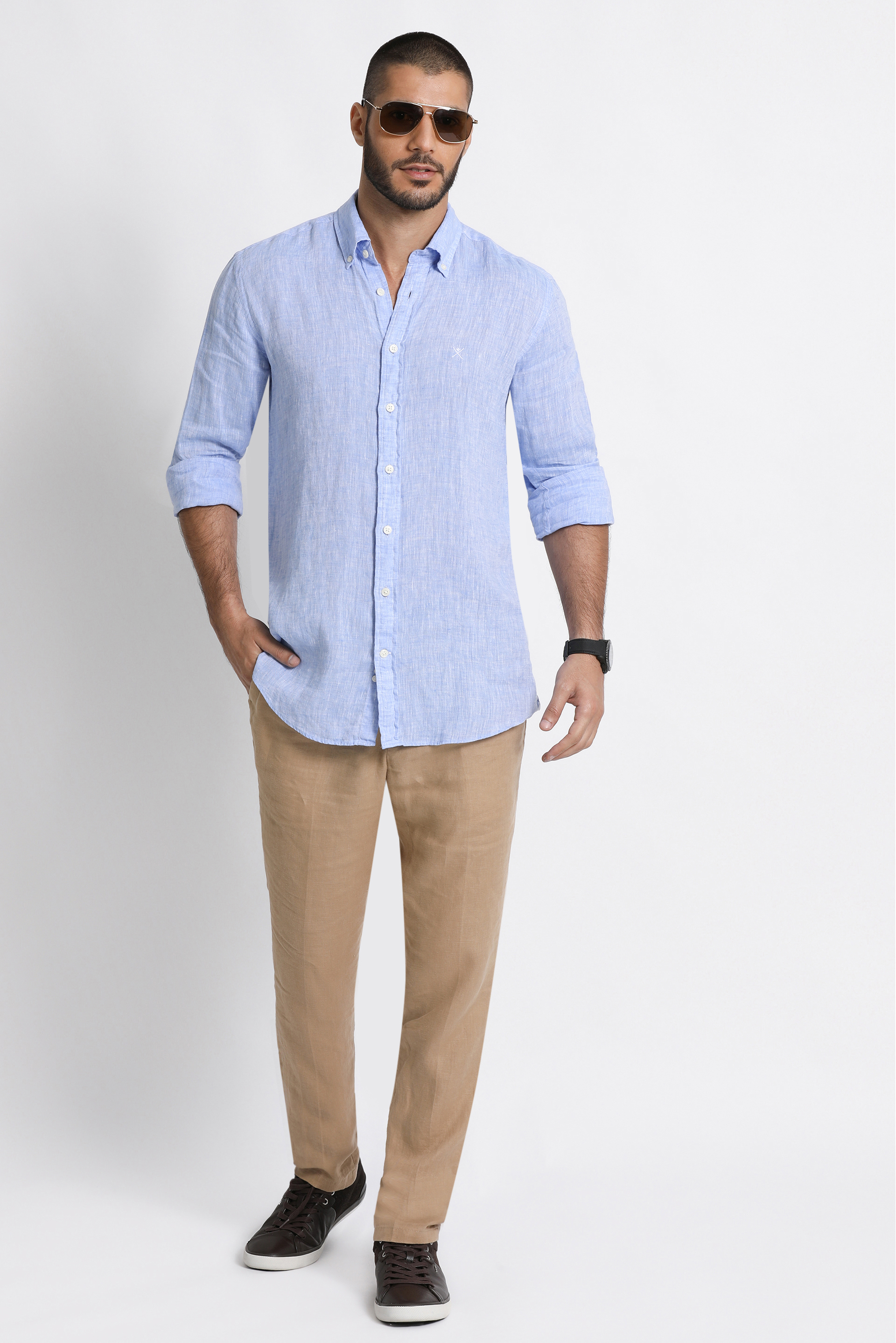 

Mac Hay Chambray Slim Fit Long Sleeve Shirt