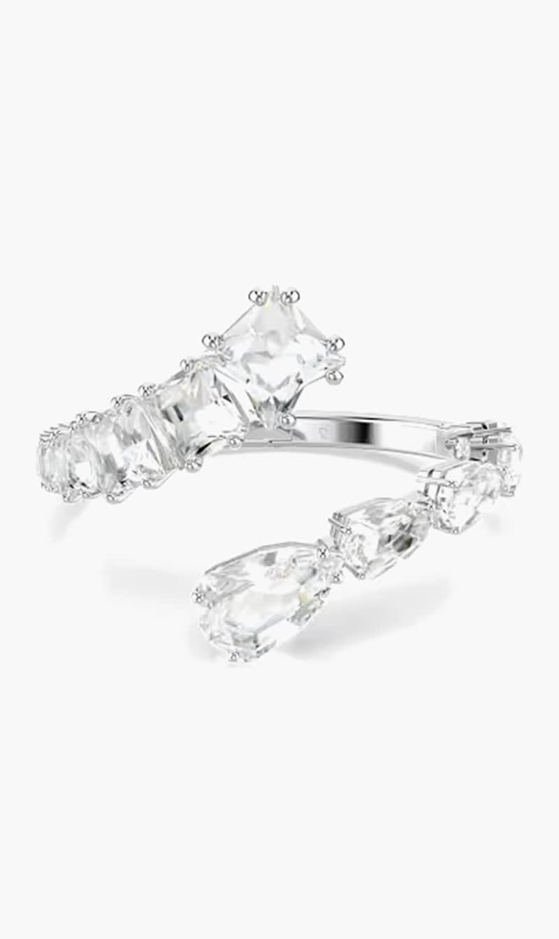 Silver Swarovski Green Matrix Bangle for Women