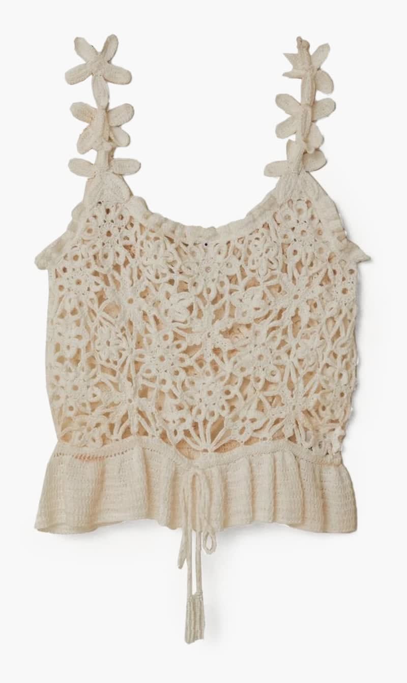 

Farm Rio White Crochet Top for Women | The Deal Outlet
