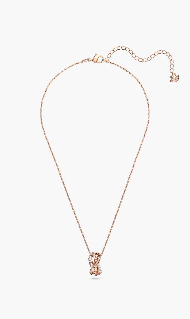 

Swarovski Twist Necklace, White, Rose Gold-tone Plated
