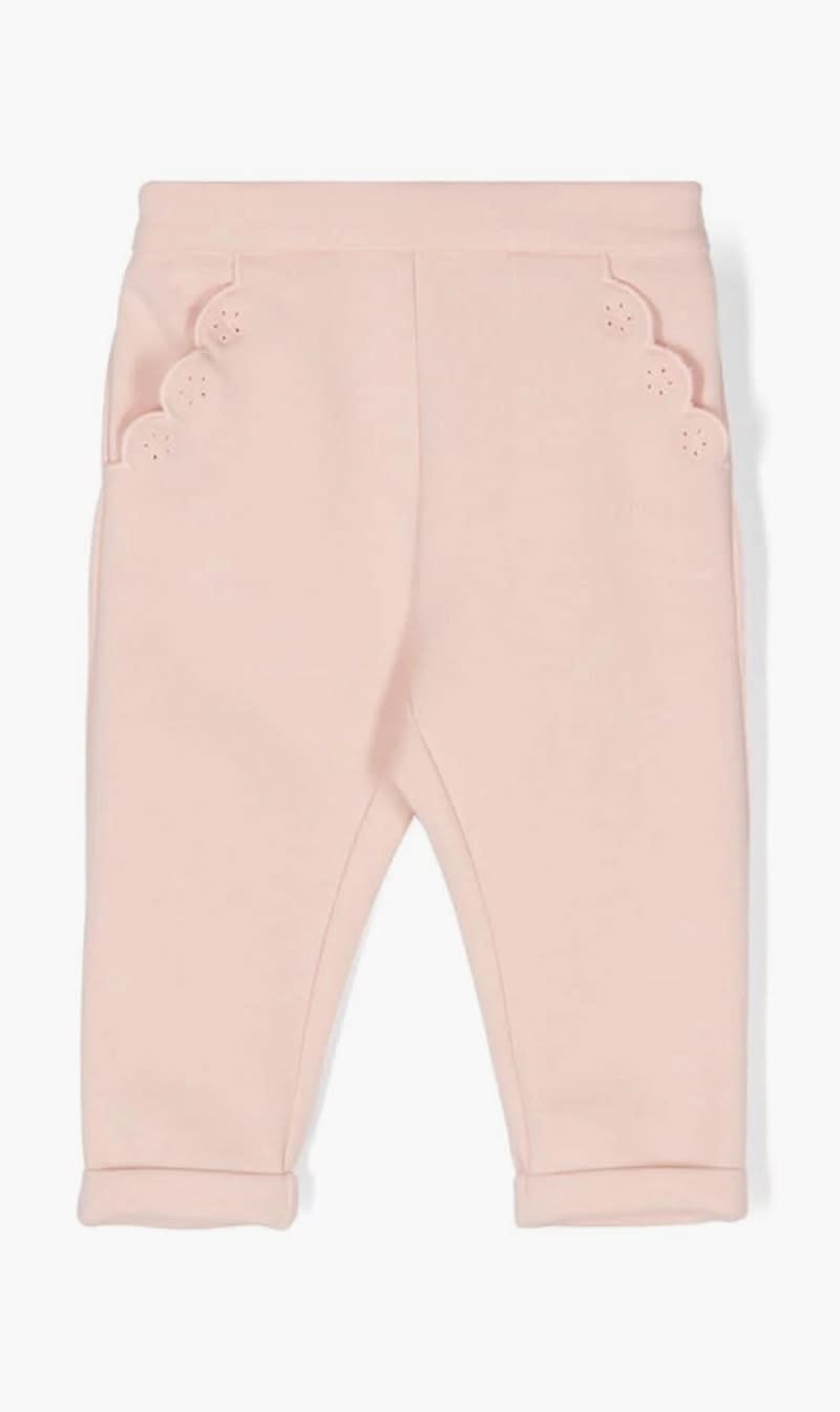 

Chloe Pink Slim Fit Embroidered Trousers for Girls | The Deal Outlet