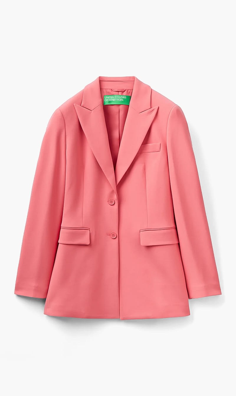 Pink United Colors Of Benetton Black Fitted Jacket for Women