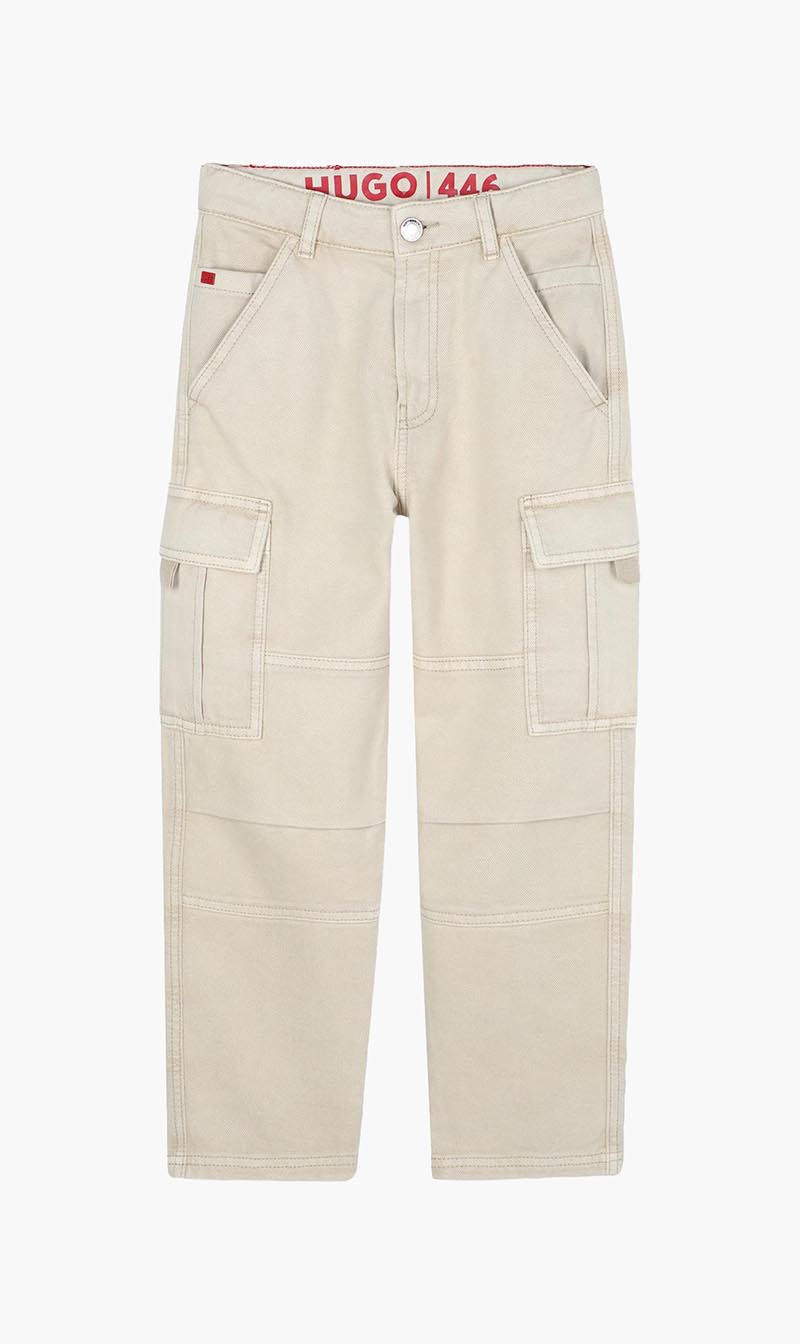 

Hugo Beige Cargo Pants for Boys | The Deal Outlet