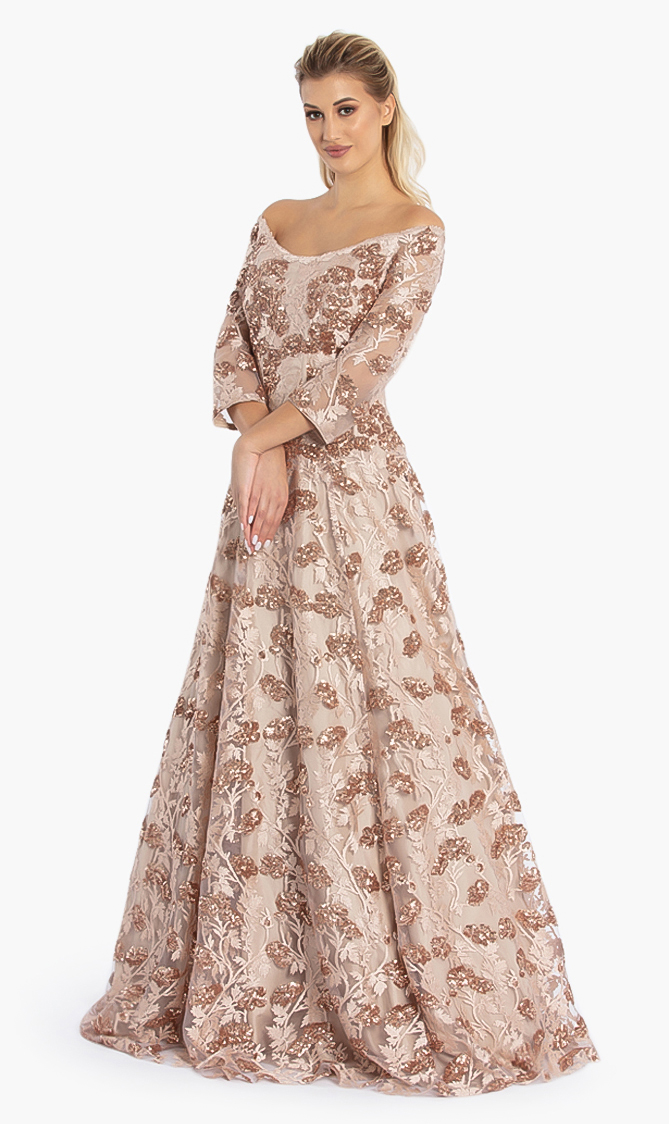 

Jovani Off Shoulder Embroidery Gown