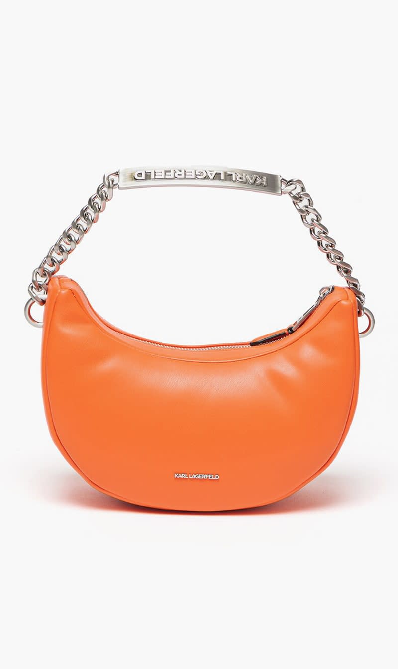 

Karl Lagerfeld Orange Half Moon Eco-leather Bag With Shoulder Strap for Women | The Deal Outlet