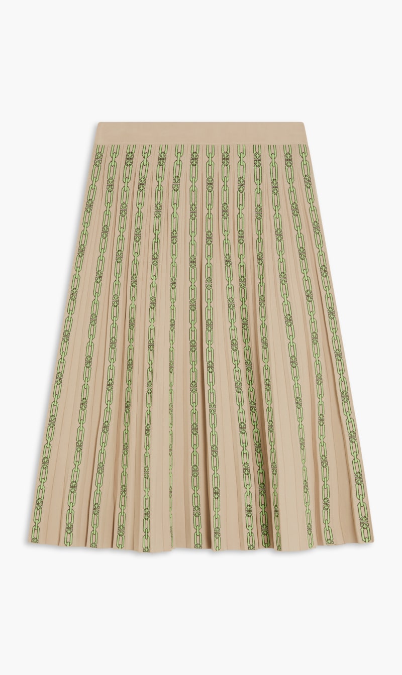 

Tory Burch White Tory Sport Pleated Jacquard Tech Knit Skirt for Women | The Deal Outlet