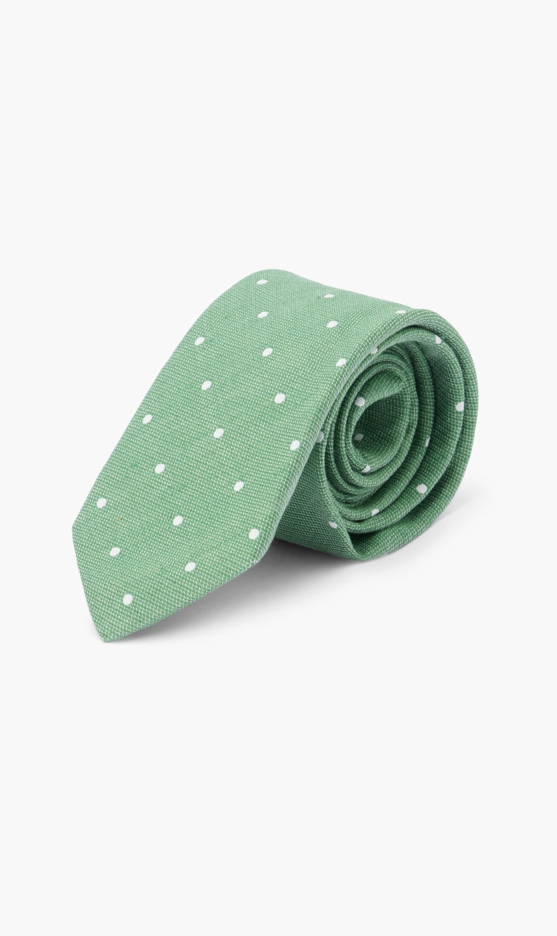 

Dotted Linen Light Formal Tie, Green