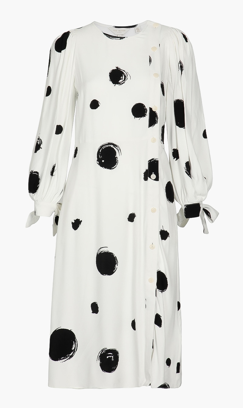 

Midi Dress With Tie Cuffs