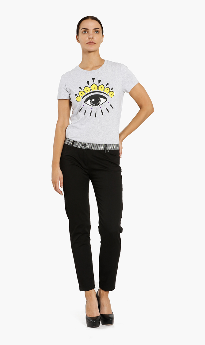 

Contrasting Waistband Jeans, Black