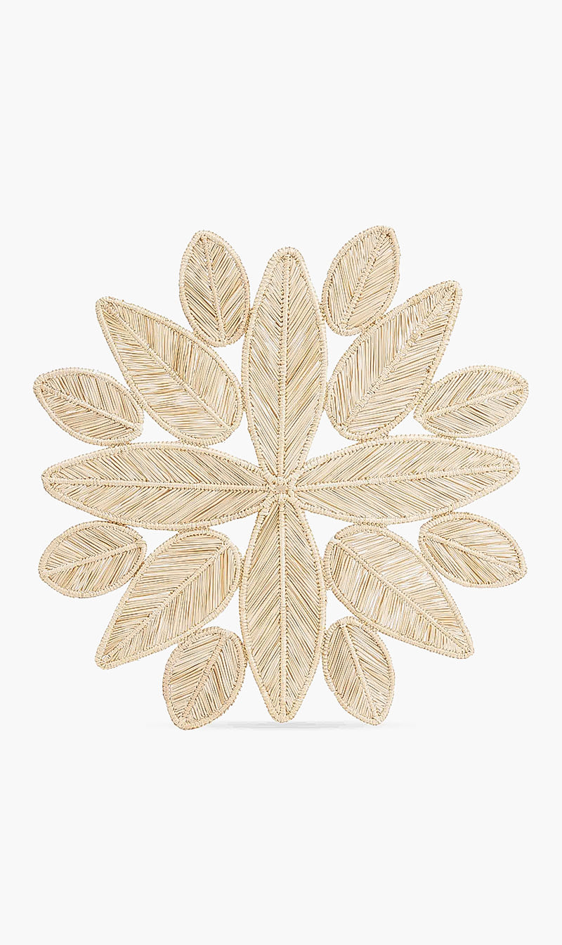 

Tropical Palm Leaf Placemat, White
