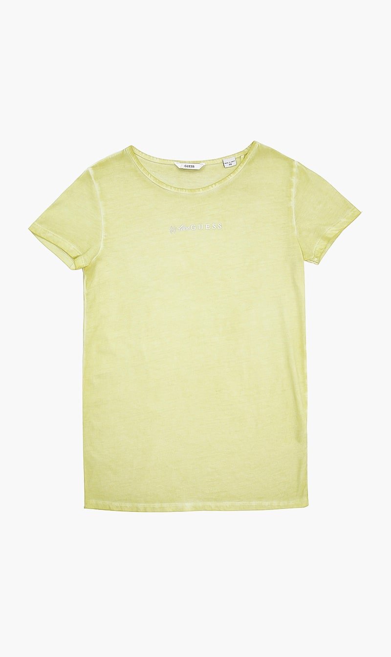 

Guess Yellow Crew Neck Logo Tshirt for Girls | The Deal Outlet