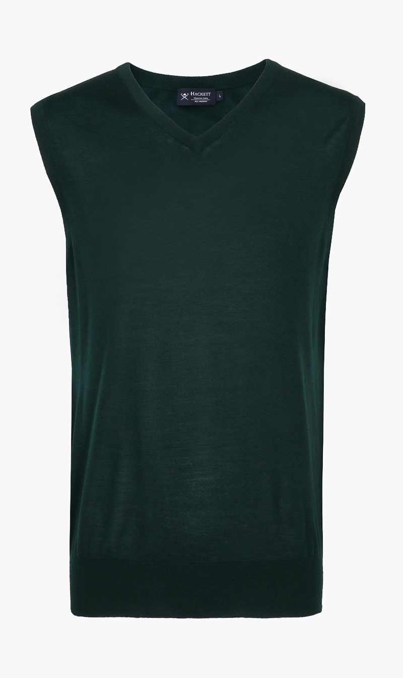

Hackett London Green Merino Slipover Sweater for Men | The Deal Outlet
