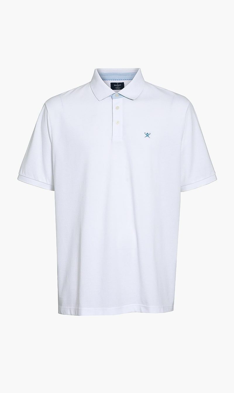 

Hackett London White Solid Short Sleeve Polo for Men | The Deal Outlet