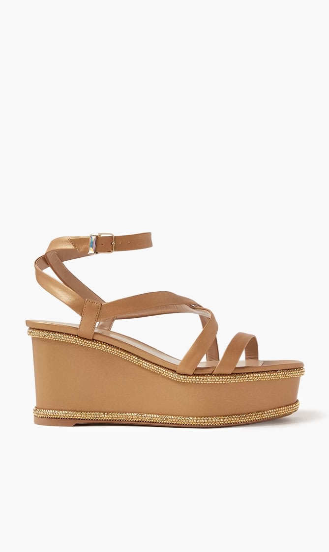 Rene Caovilla Gold Coral Lambindian Pink Strass for Women
