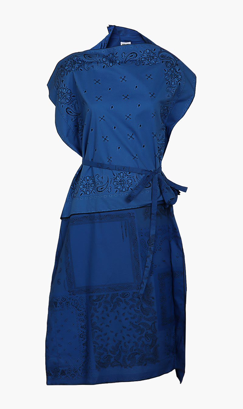 

Printed Sleeveless Dress, Blue