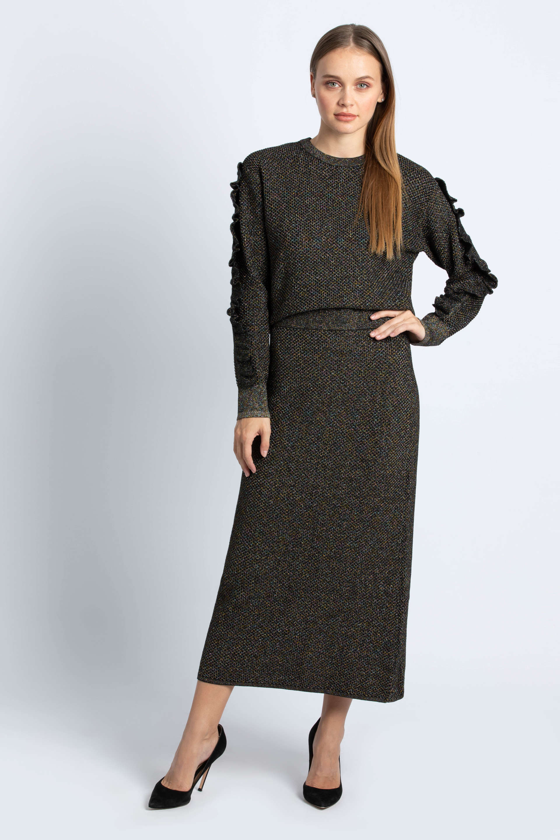 

Kenzo Metallic Knitted Skirt