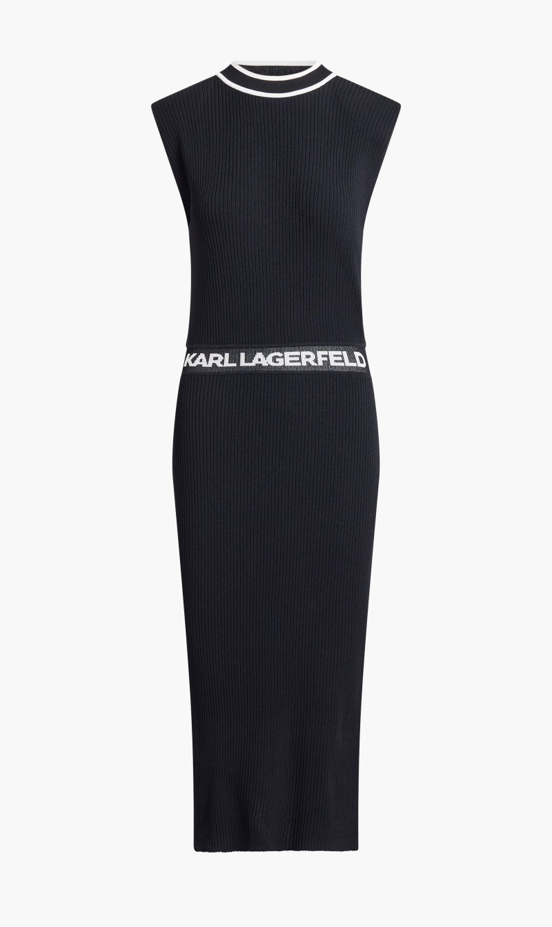 

Karl Lagerfeld Black Slvs High Neck Knit Dress for Women | The Deal Outlet