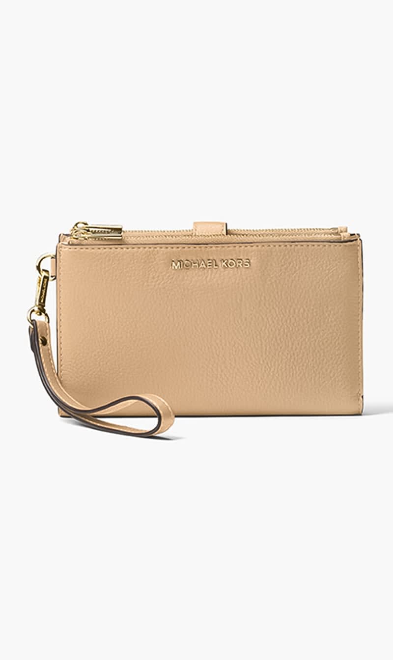 

Michael Kors Brown Dblzp Wristlet for Women | The Deal Outlet