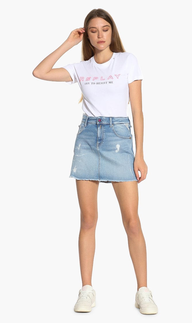 

Denim Mini Skirt, Blue