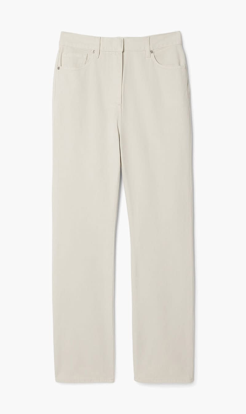Lacoste Grey Five Pocket Cotton Twill Pants for Women