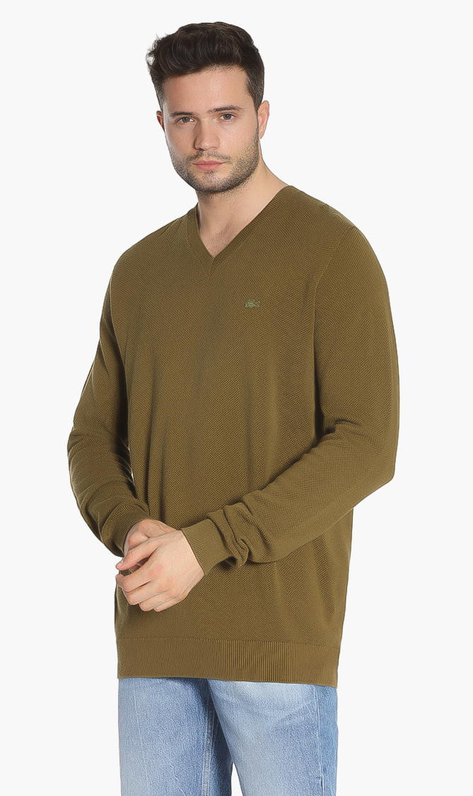 

Lacoste V-neck Cotton Sweater