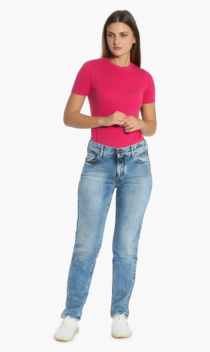 

Kyla Washed Tailored Jeans, Blue