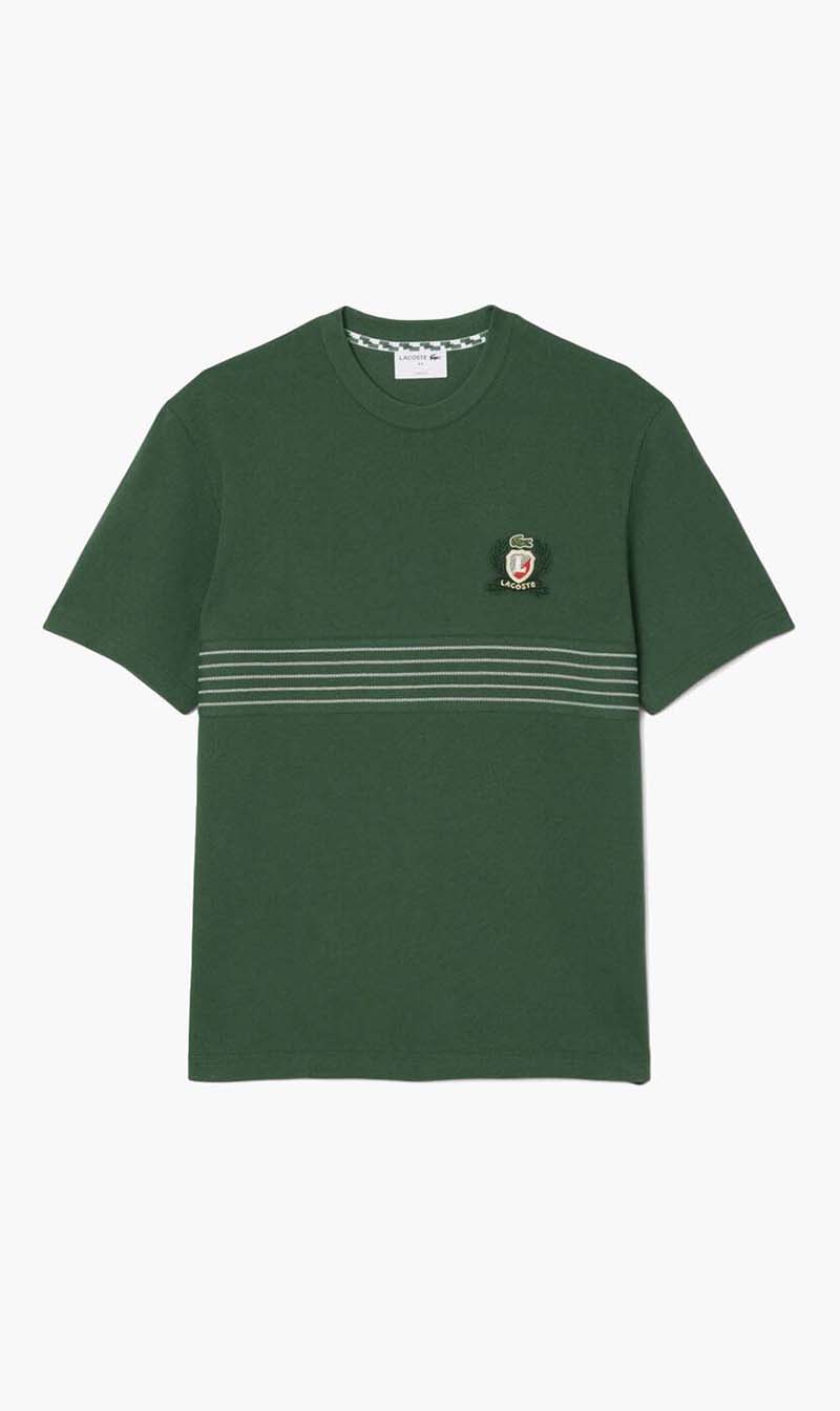 

Lacoste Green Embroidered Badge Pique T-shirt for Men