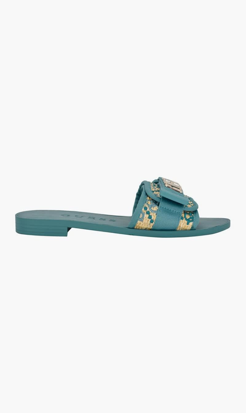 

Guess Blue Elyze 4g Logo Sandal for Women | The Deal Outlet