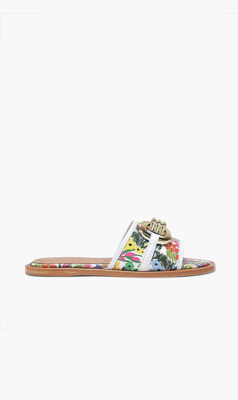 

Floral Print Flat Slides