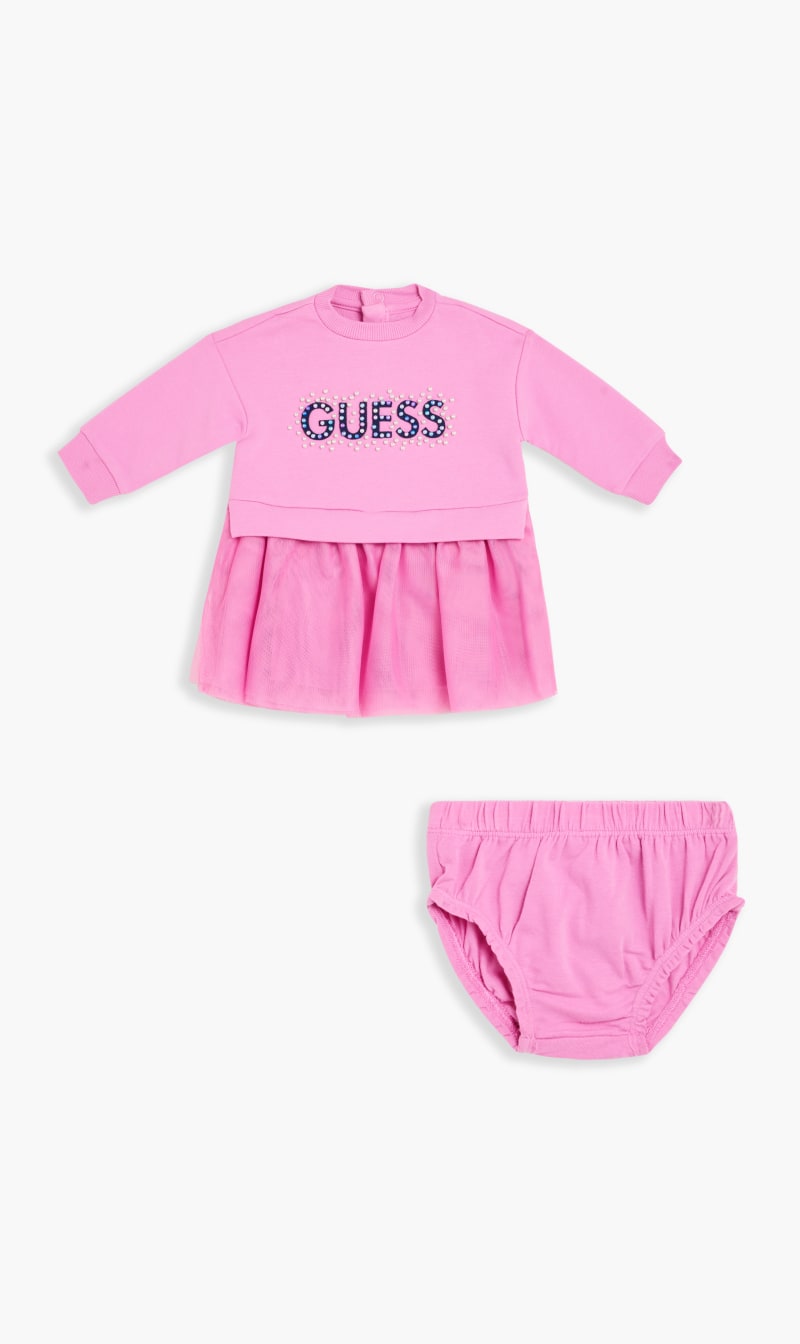 

Guess Pink Mixed Fabric Terry Set for Girls | The Deal Outlet