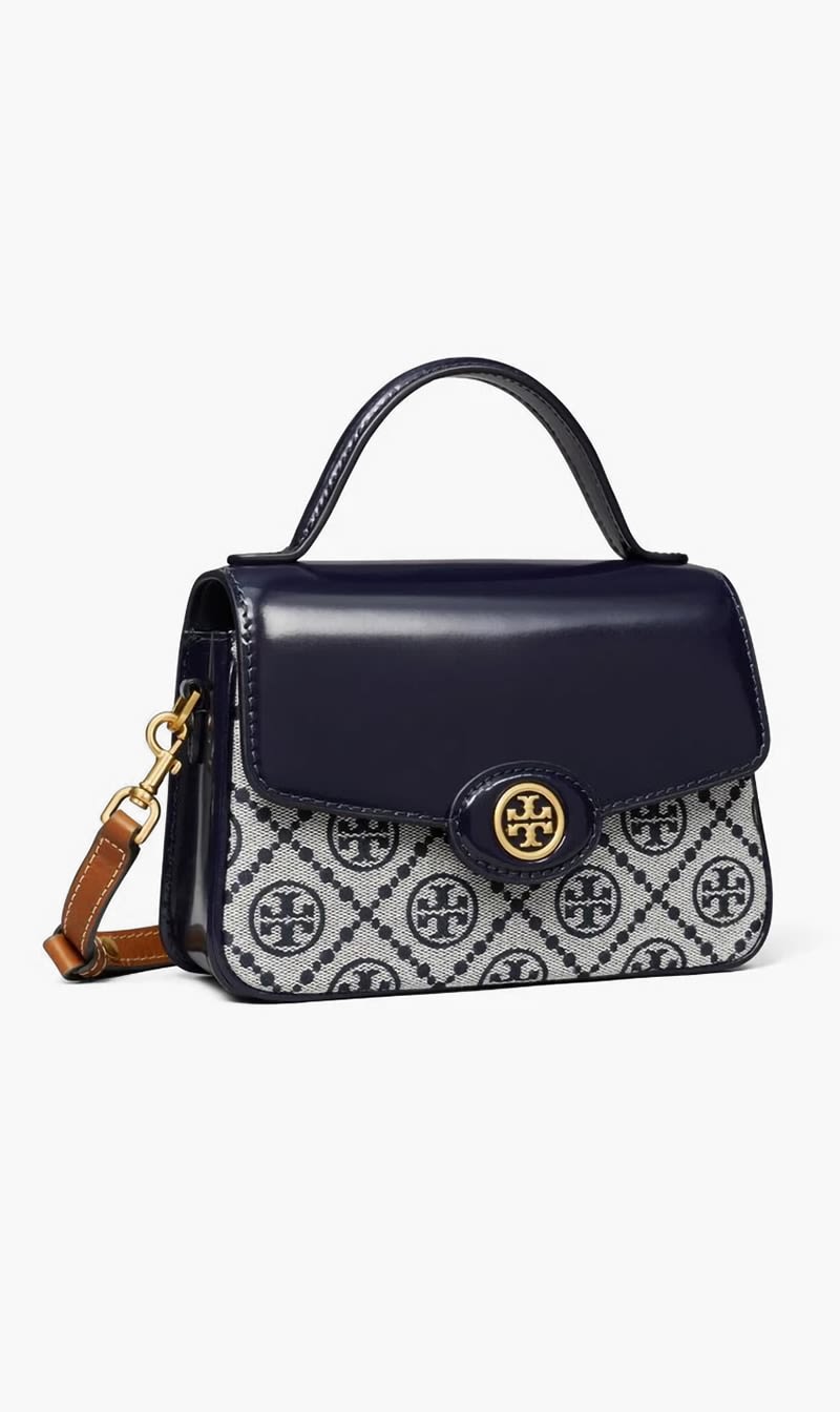 

Tory Burch Blue Robinson Small Top Handle Bag for Women | The Deal Outlet