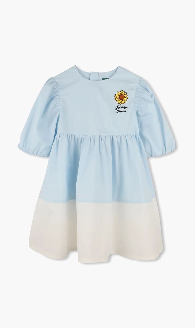 

Kenzo Blue Sunflower Applique Dress for Girls | The Deal Outlet