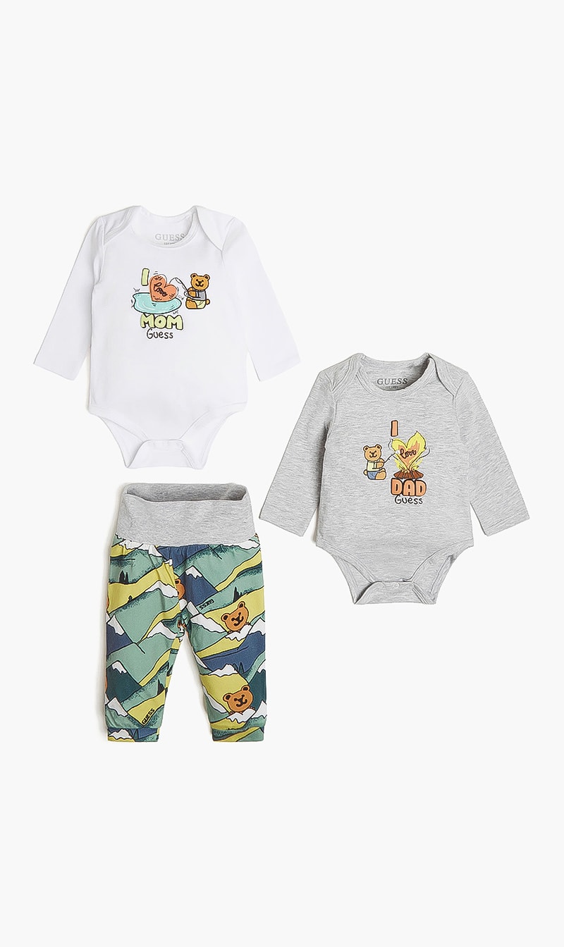 

Crew Neck 2pc Set Onesies And 1pc Elasticated Pant, Grey